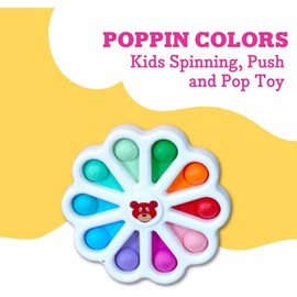 Toddler Tested - Poppin Colors Sensory Toy with Numbers and Multicolor Bubbles - Fidget Popper Spinning Toy for Color & Shape Recognition - Builds Sensory and Motor Skills for Kids Ages 15 Months+