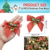 STCRERAG Pack of 12 Christmas Bows Hessian Ribbon Bows for