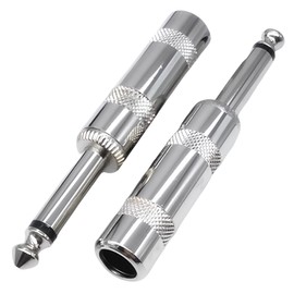 Mono Phone Plug, 6.35mm Plug, Shielded Self-made, Set of 5, Mono S-Shape, Straight Switchcraft #280 Type for Talk Speaker, Electric Guitar Cable, Microphone Accessories Connector Adapter