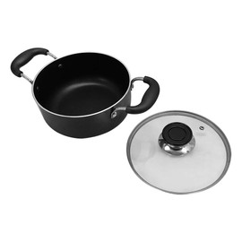 Aluminum Dutch Oven Pot Cookware 5 Quart Cooking Stewing Braising with glass lid