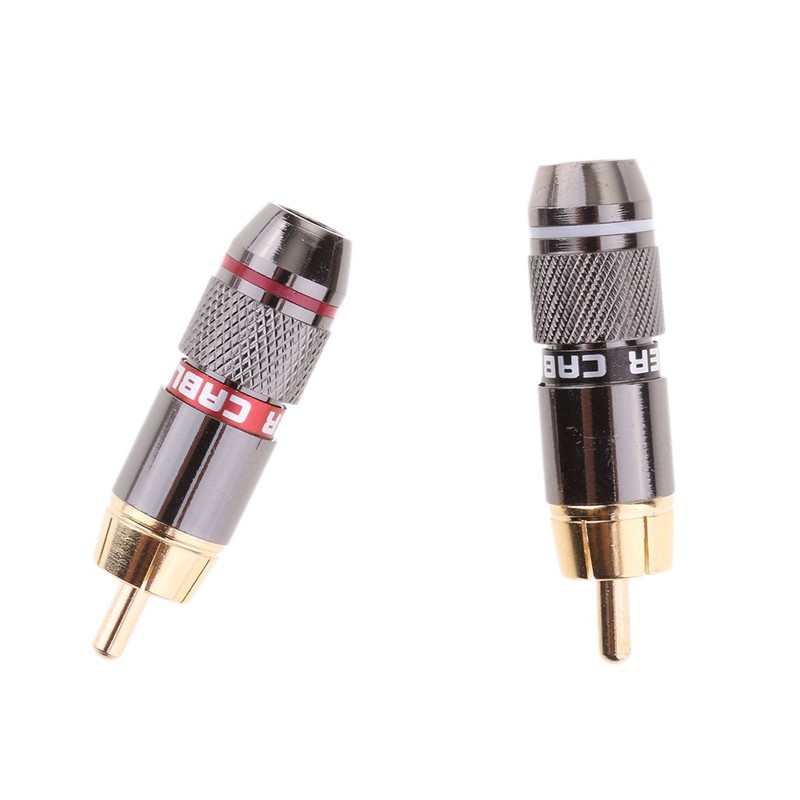 MagiDeal 2pcs RCA Connectors RCA Audio Video Adapter Brass with