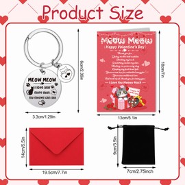 HOWAF Valentines Card from Cat, Valentine Card from The Cat, Valentine's Day Card Cat Valentines Card with Cat Dad Mum Keyring, Valentines Gifts from The Cat to Mum Dad & All Owners