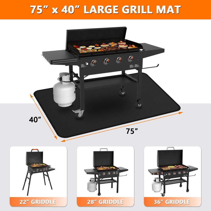 75 x 40 inch Under Grill Mats for Blackstone -