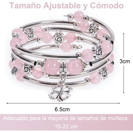 Pulsera en Capas y Envuelta,Pulsera de Cuentas para Mujer de Estilo Bohemio,Ulsera de Dijes de Múltiples Capas con Cuentas Gruesas de Metal Plateado,Un Regalo Perfecto para Mujeres