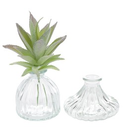 Nordstern Mini Vase 'Angri' Transparent Set of 2 - Diameter 8 x 9 cm | Diameter 10 x 7 cm