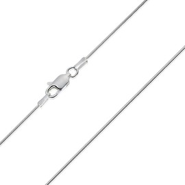1mm Sterling Silver 925 Italian Round Snake Chain Necklace Chocker Bracelet Anklet with Lobster Claw Clasp - inch 28"/70cm