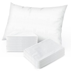 JMU 100PCS Disposable Pillow Case 21" x 30", Tissue/Poly Medical Pillow Covers Sleeves, White