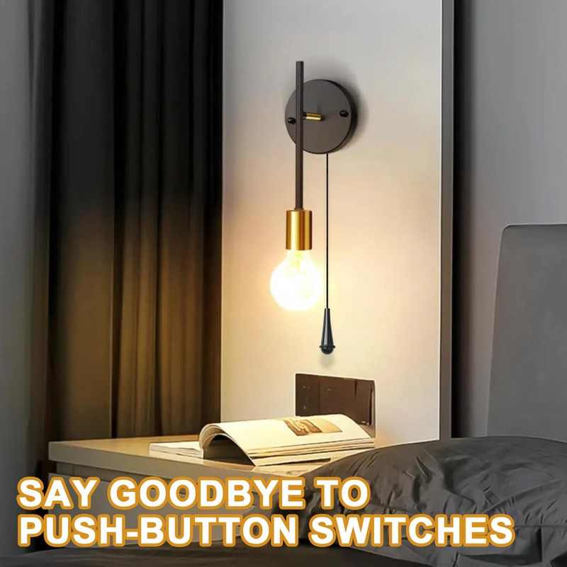 TXErfolg 2 Pack Bathroom Light Pull Cord Handle Black Rubber