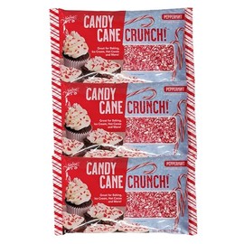 Candy Cane Peppermint Crunch - 3pk 10oz Bags - Crushed Peppermint Candy Canes Topping - Christmas Candy Dessert Topping
