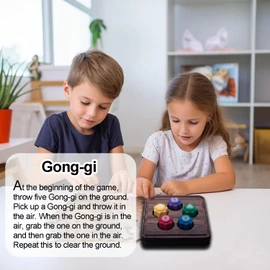 Nhemeylp Korean Folk Game Set Korean Traditional Play Game Including Jebi chagi Gong-gi Biseokchigi Paeng-y DDAKJI Six-Legged Pentathlon Hand Eye Coordination Training Suitable For Family Gatherings