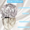 BHAHB 2PCS Satin Hair Bonnet Silk Bonnet for Sleeping Adjustable