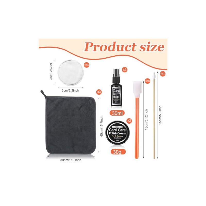 Nuanchu 607 Pcs Card Cleaning Kit Trading Card Repair Kit