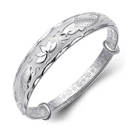 Dainty Silver Bracelets for Women, 925 Sterling Silver Bangle Bracelets Adjustable Bracelet for Womens Fashion Jewelry