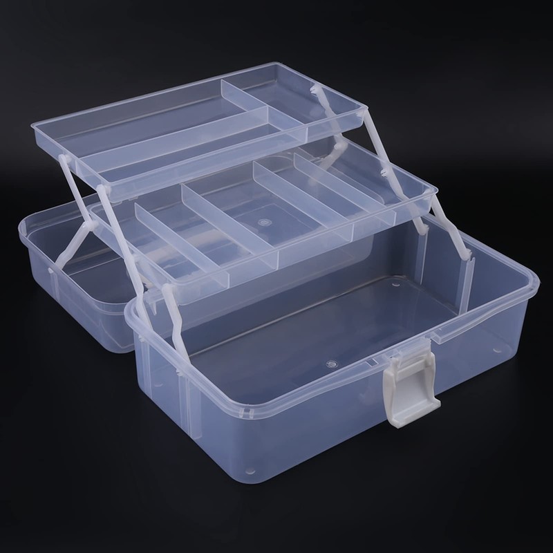 Walfront Toolbox Organizer For Tools Clear Plastic Foldable storage Box