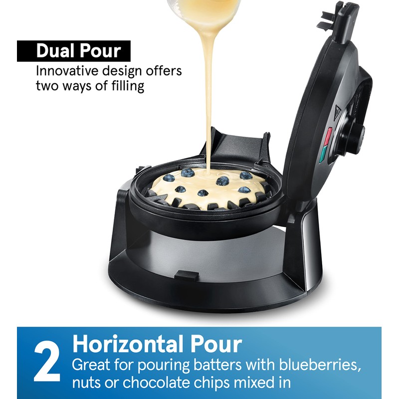 Gourmia GWM468 Dual Pour Waffle Maker with Easy Pour Spout
