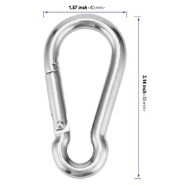 KOHAND 10 PCS M8 Stainless Steel Spring Link, Heavy Duty Spring Snap Hooks, Metal Quick Link Connector Snap Hook for Ourdoor Camping, Hiking, Fishing, 500 Lbs Load Capacity