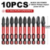 Geinxurn Impact Tough 2 in. (PH1/PH2/PH3) Screwdriver Bits Set,10 Pack