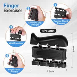 Fortalecedor de Agarre de Mano, MCSWKEY Ejercitador de Mano con Contador, Ejercitador de Mano Muñeca y Antebrazo Hand Grip Ajustable, Entrenador de Agarre con Bolsa