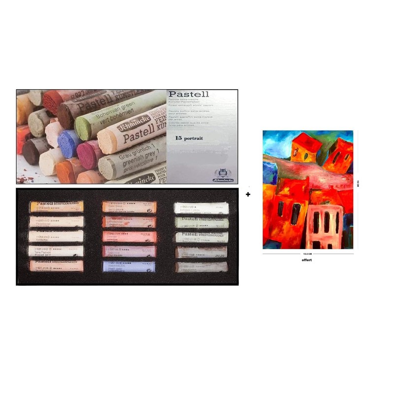 Schmincke Soft Pastel Cardboard Box Set - 15 Sticks. Portrait