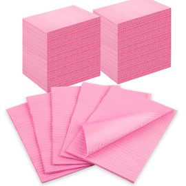 Gusnilo Nail Art Table Mat - Disposable Nail Paper Towels (240PCS) - Pink Waterproof 3-Ply Nail Art Paper 13" X 18" Pads for Nail Table Decoration Kit, Nail Art Accessories