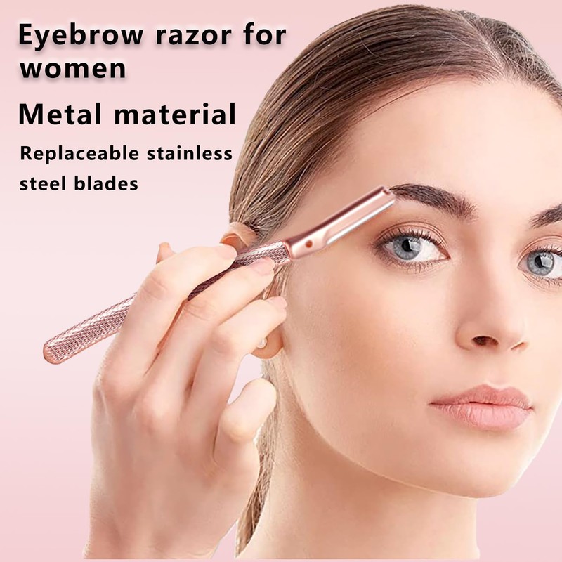 Eyebrow Razor, AIFKUGY Manual Face Razor, Reusable Razors with 10pcs
