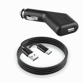 Car Charger for Tire Inflator, FITE ON Car Charger + Type-C Power Cord Compatible with Skight Portable Mini Inflator for Car, Electric Bike and Bicycle Pump Power Supply Power Cord