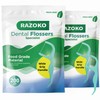 RAZOKO Dental Floss Picks | Toothpick, Shred-Resistant Floss, Easy Grip