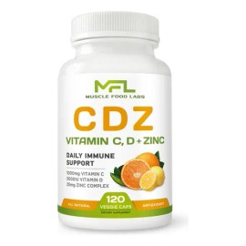 Muscle Food Labs Vitamina C 1000mg D3 Zinc 120 Cápsulas