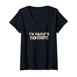 Womens I'm Nanay's Favorite Favoritism Mom Special Treatment Mommy V-Neck T-Shirt