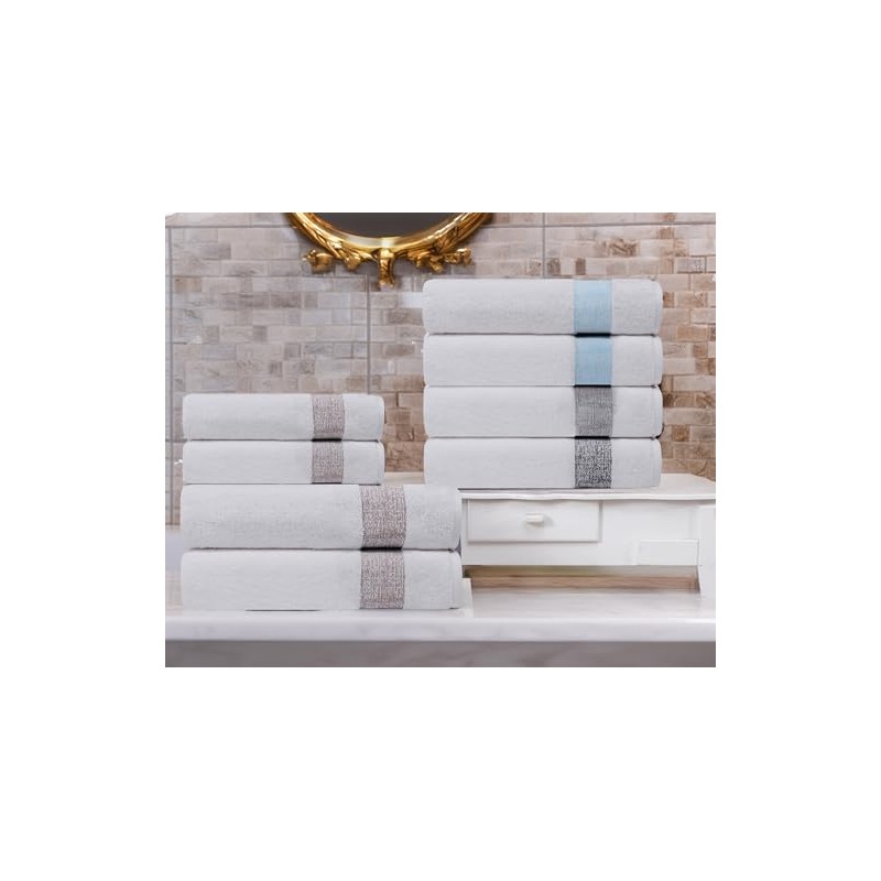DePera Pera 8 pcs Turkish Wash Towels Set