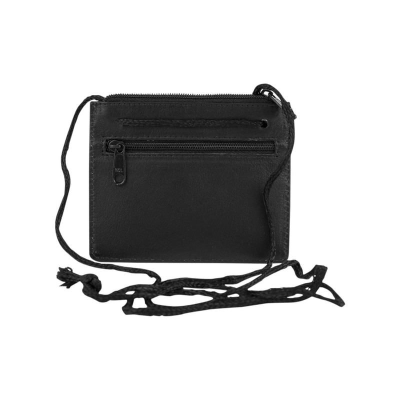 Neck purse pouche LEAS, Genuine Leather, black - ''LEAS Travel-Line''