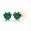 Solid 14K Yellow Gold 5mm Heart Created Green Emerald May