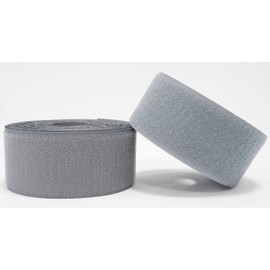 AERZETIX - C66013 - Hook and loop tape roll 50 mm 5 metres - organiser/cable tie - strap for clothes bags - made of polyamide and polyester - colour: stone grey