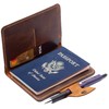 Handmade Passport Leather Case, Wallet Credit Card Holder (Dark Brown)