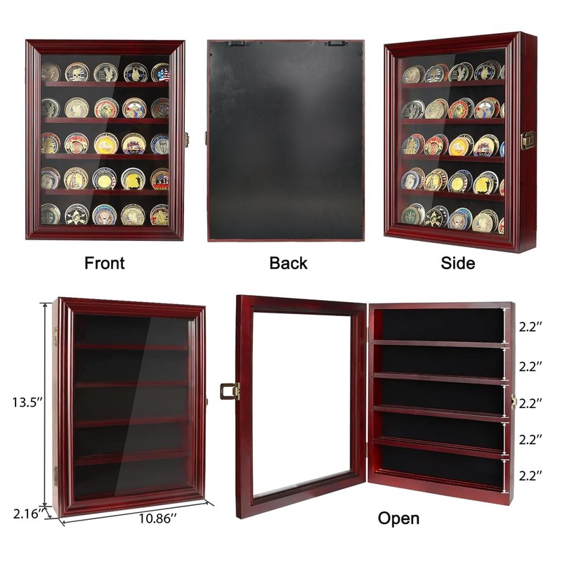 ASmileIndeep Military Challenge Coin Display Case Holder with HD Toughened