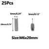 25pcs M6x20mm Stainless Steel Hex Socket Set Cap Point Grub