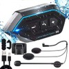 Auricular Bluetooth para Motocicleta con Micrófono, Compatible con Bluetooth 5.0,