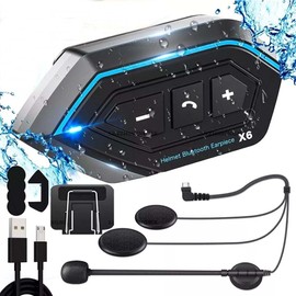 Auricular Bluetooth para Motocicleta con Micrófono, Compatible con Bluetooth 5.0, Auricular de Comunicación para Motocicleta, Resistente Al Agua, Puede Conectar Dos Dispositivos Al Mismo Tiempo