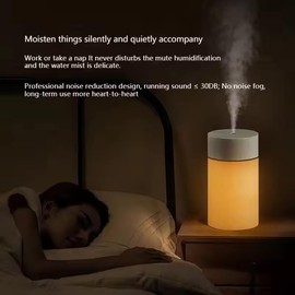 7 Color Changing USB Mini Night Light Cool Mist Humidifier, 260ml Capacity, Small Portable Fogger for Home and Office,Car (Gray)