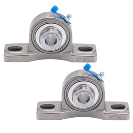 XIKE 2 Pcs SUCP202-10 Bore 5/8" All Stainless Steel Pillow Block Square Flange Mounted Ball Bearings, Solid Base and Self Aligning.