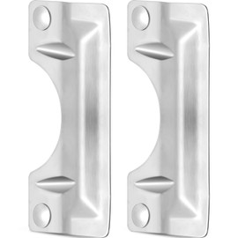 Landhoow 2 Pcs 3 x 7'' Latch Guard Plate Cover Stainless Steel Door Security Strike Latch Protector,Against Forced Entry Easy to Install