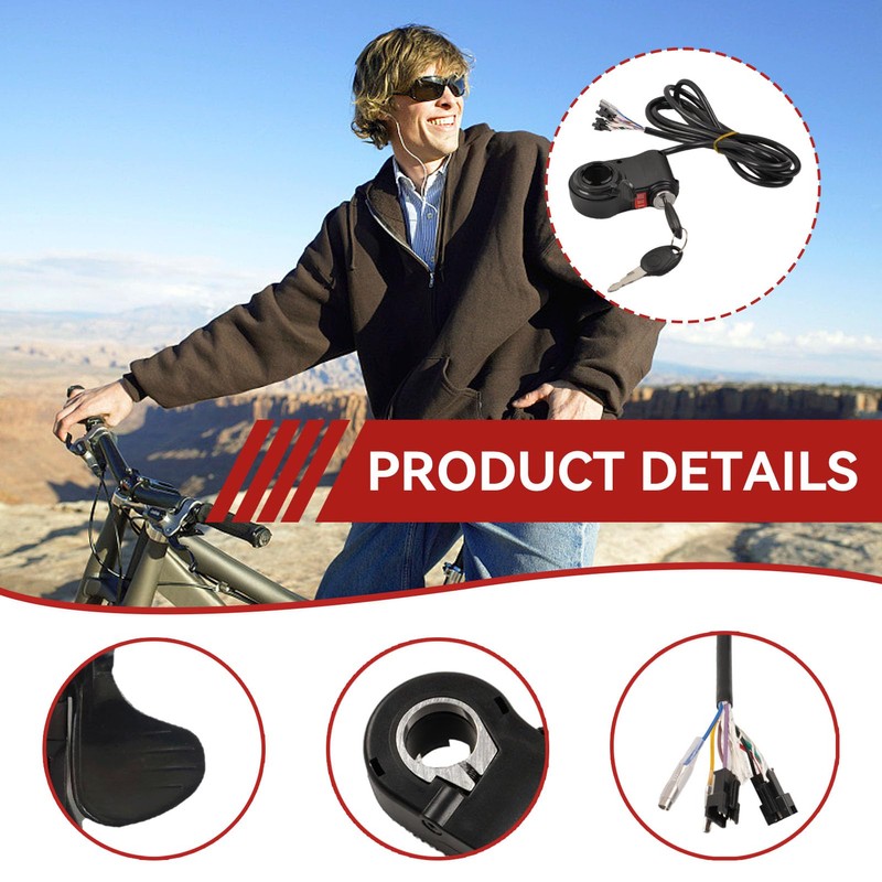 Frdhee Thumb Throttle Ebike, 3 Speed Switch Electric Scooter Throttle