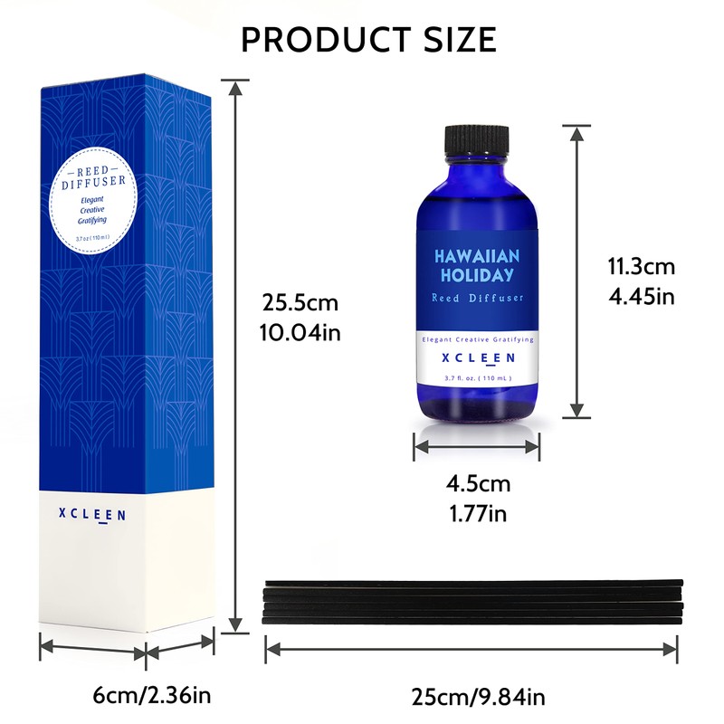 Xcleen Reed Diffuser Set for Home| 3.7 Oz(110ml) Hawaiian Holiday