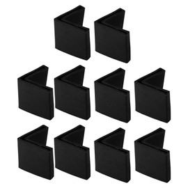 sourcing map 50 mm x 50 mm Angle Iron Foot Pad L Shape PVC Leg Lid Floor Protection Black Pack of 10