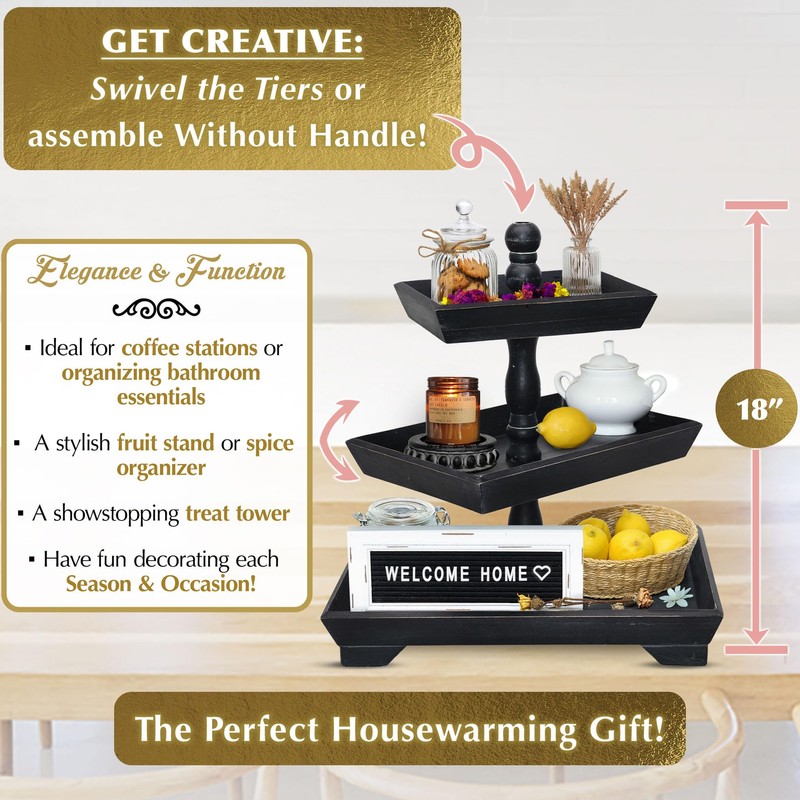 3 Tier Serving Tray [3 in 1] - Gorgeous Coffee