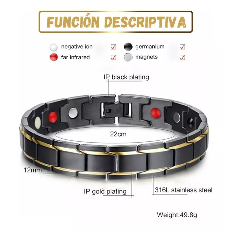 LOMETEB Moda Magnética-turm Terapia Salud Ajustable Pulseras 2piezas
