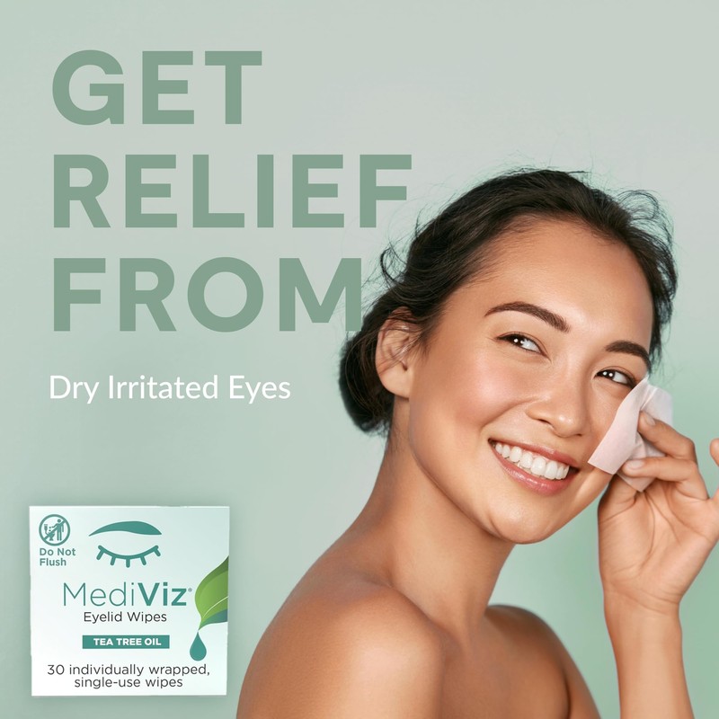Tea Tree Eyelid Cleanser Wipes - 30 Single-Use Towelettes -
