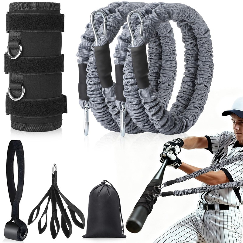 Premium Baseball Bat Weight with Resistance Bands & Door Anchor