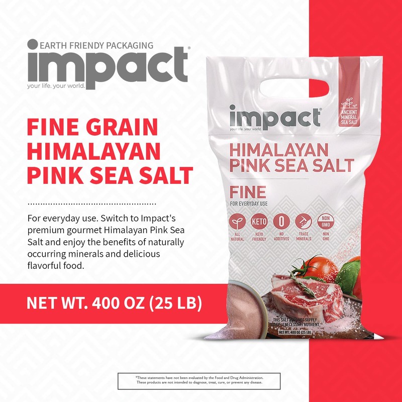 Impact - Fine Himalayan Pink Sea Salt - No Additives