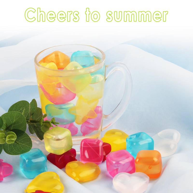RosyFate Reusable Ice Cubes, Pack of 25, Plastic Heart, Plastic
